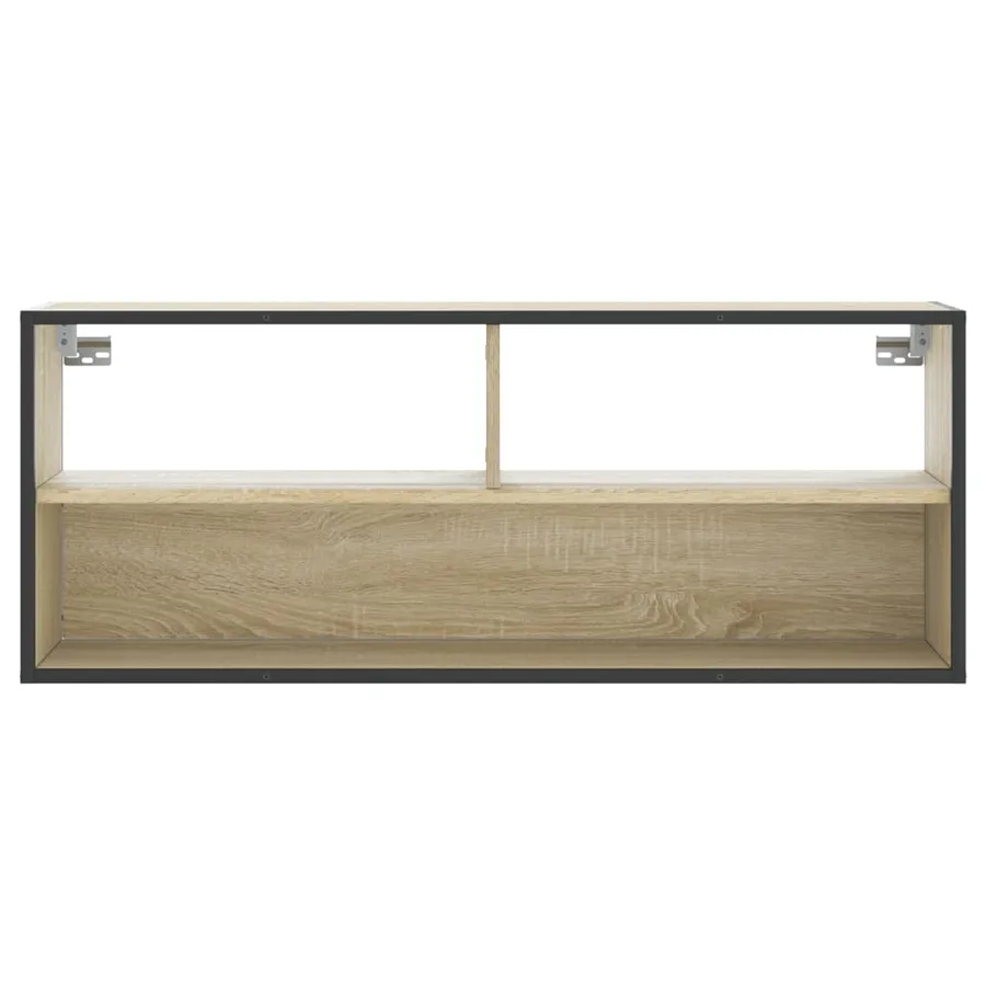 Meuble TV chêne sonoma 100x31x39,5cm bois d'ingénierie et métal - 4