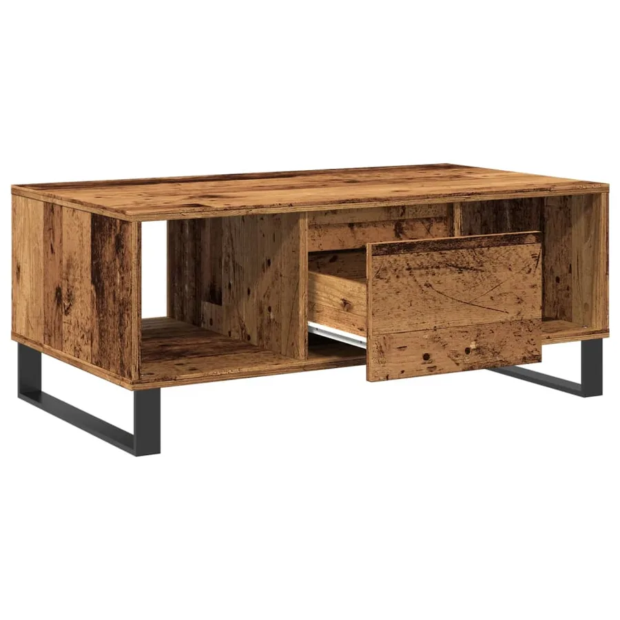 Table basse vieux bois 90x50x36,5 cm bois d'ingénierie - 5