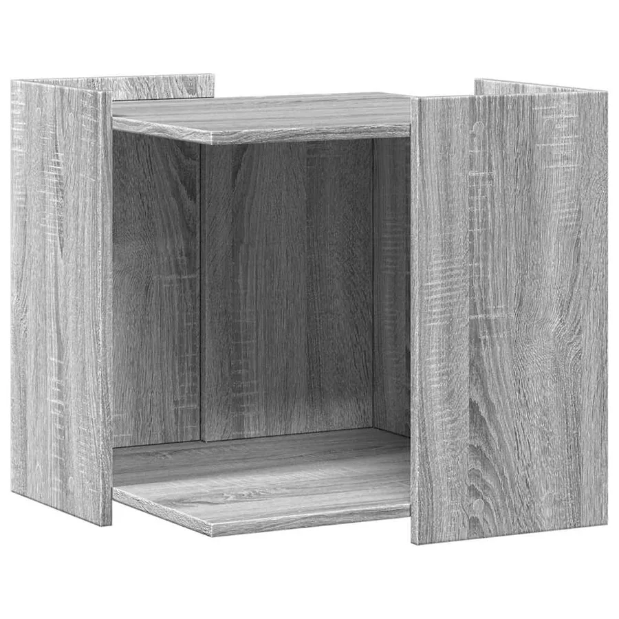 Meuble de bac à litière pour chat sonoma gris bois d'ingénierie - 2