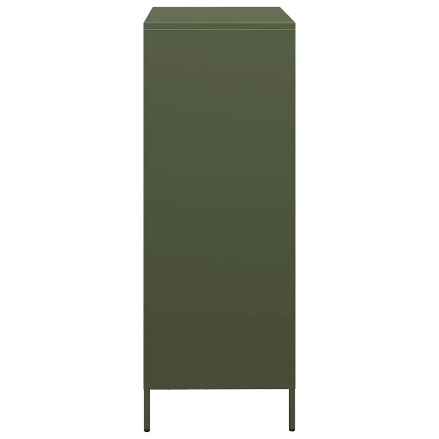 Buffet haut vert olive 68x39x103,5 cm acier - 6