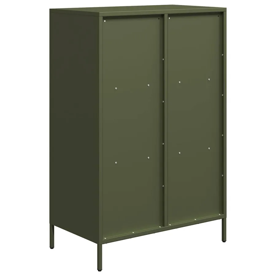 Buffet haut vert olive 68x39x103,5 cm acier - 7