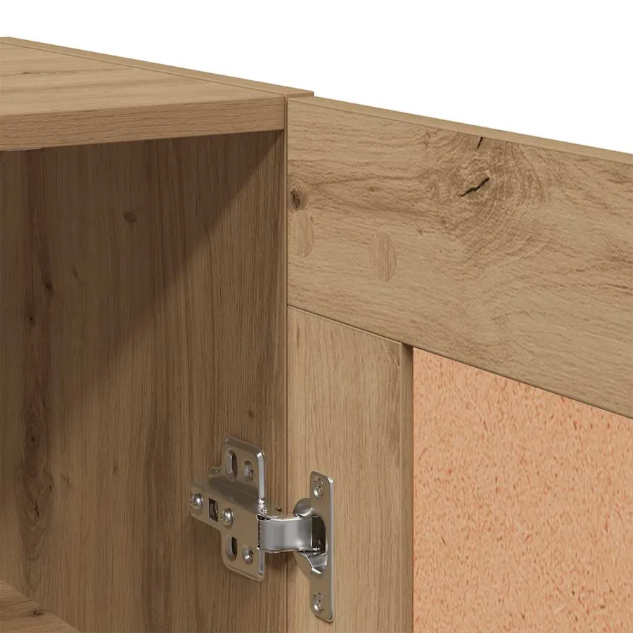 Buffet chêne artisanal 69,5x34x90 cm bois d'ingénierie - 8