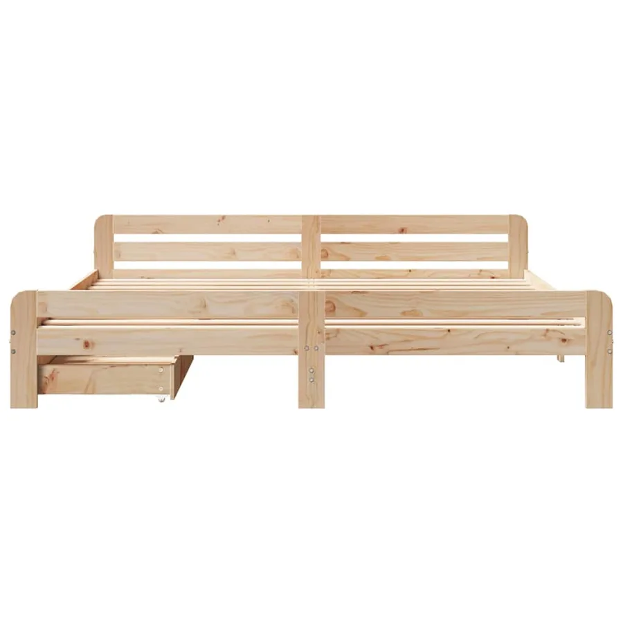 Cadre de lit sans matelas 200x200 cm bois massif de pin - 4