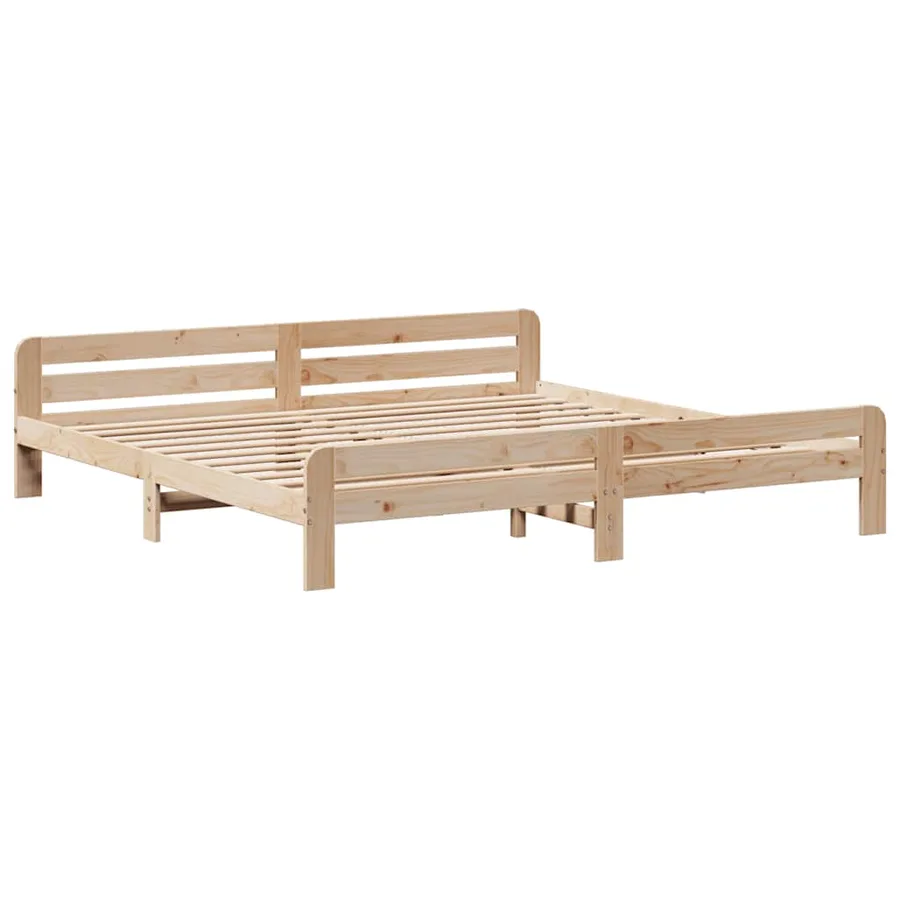 Cadre de lit sans matelas 200x200 cm bois massif de pin - 5