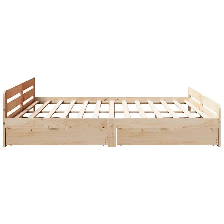 Cadre de lit sans matelas 200x200 cm bois massif de pin - 7