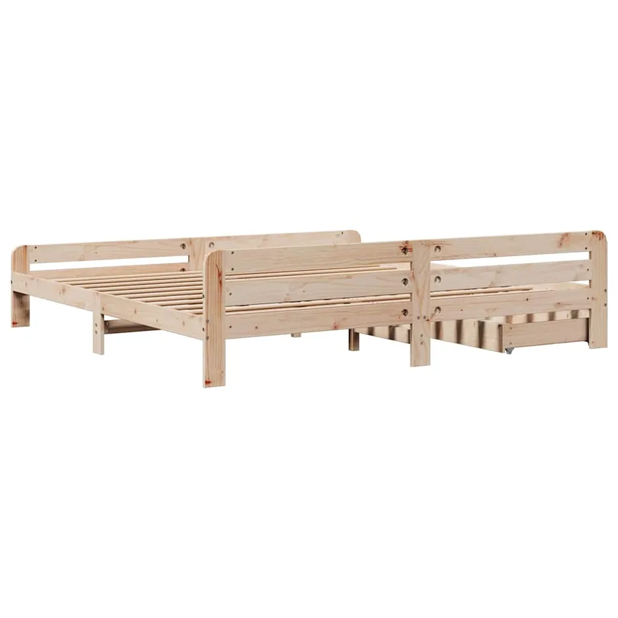 Cadre de lit sans matelas 200x200 cm bois massif de pin - 8