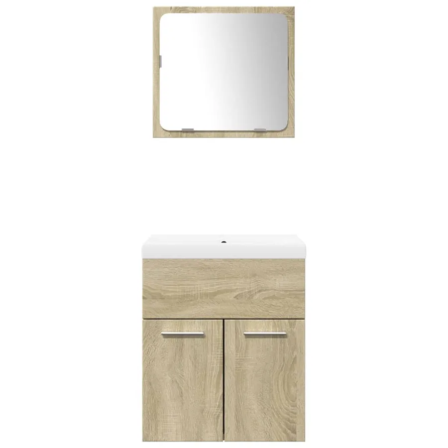 Ensemble de meubles de salle de bain 3 pcs chêne sonoma - 4