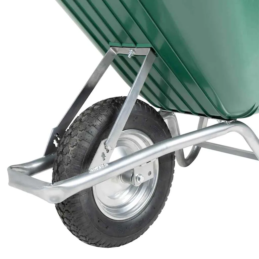 Brouette vert 90 L 150 kg acier galvanisé et plastique - 5