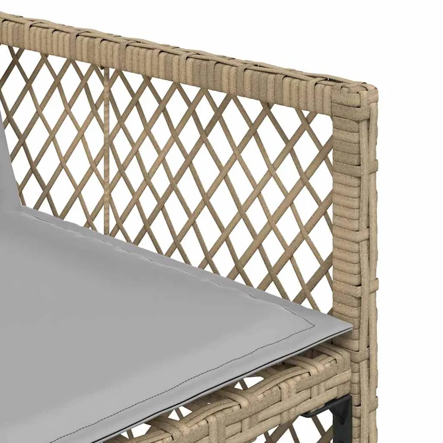 Ensemble à manger de jardin et coussins 9 pcs beige Poly rotin - 8