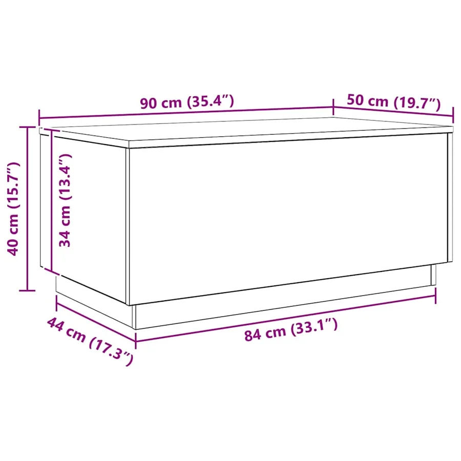 Table basse avec lumières LED chêne artisanal 90x50x40 cm - 15