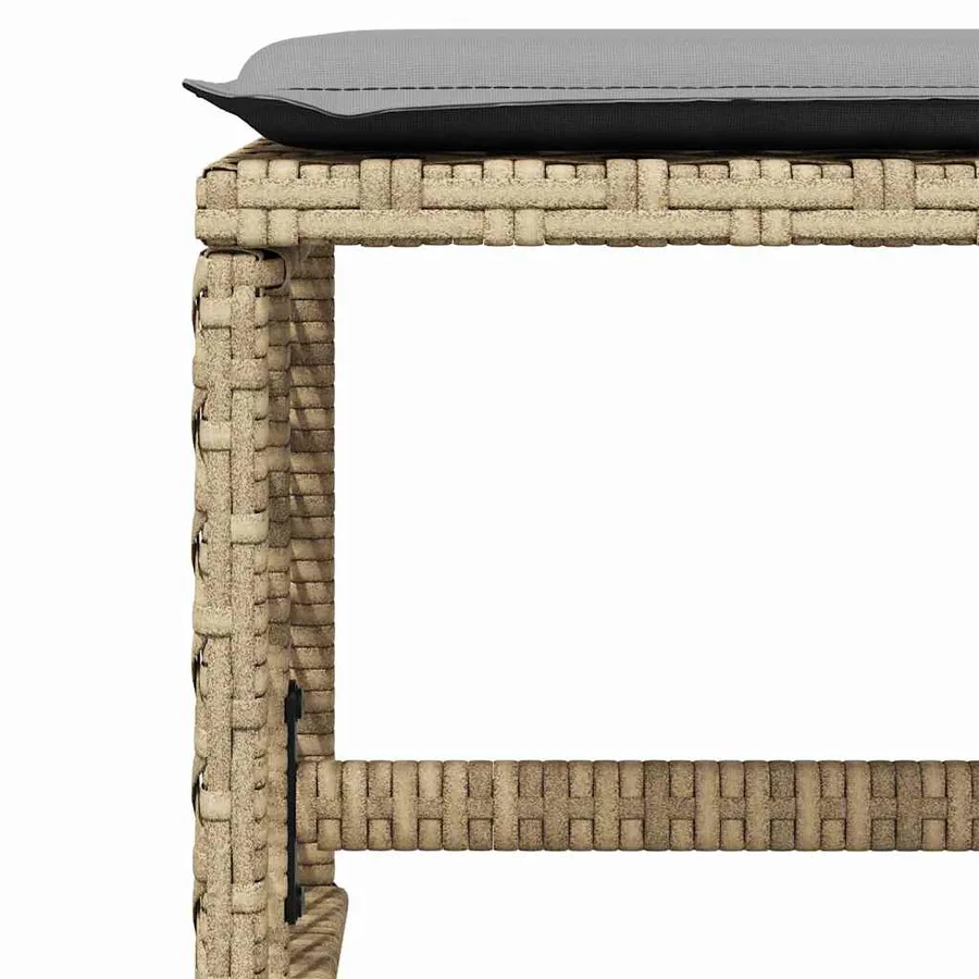 Ensemble à manger de jardin et coussins 17 pcs beige - 10