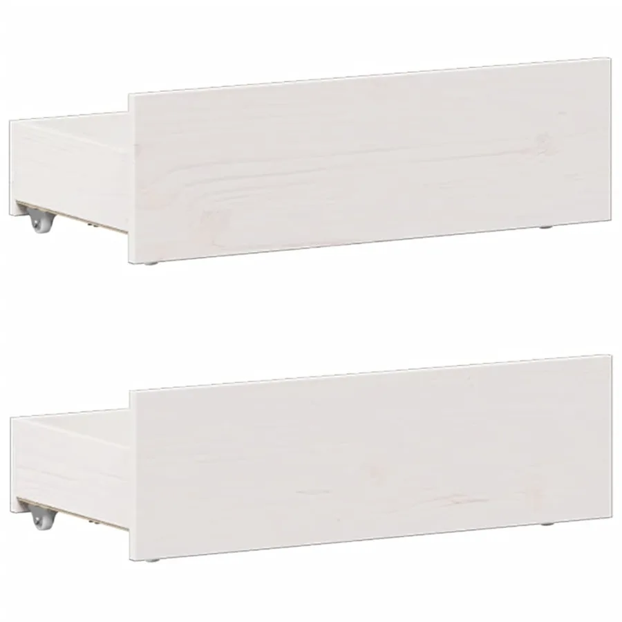Lit bibliothèque sans matelas blanc 90x200cm bois de pin massif - 10