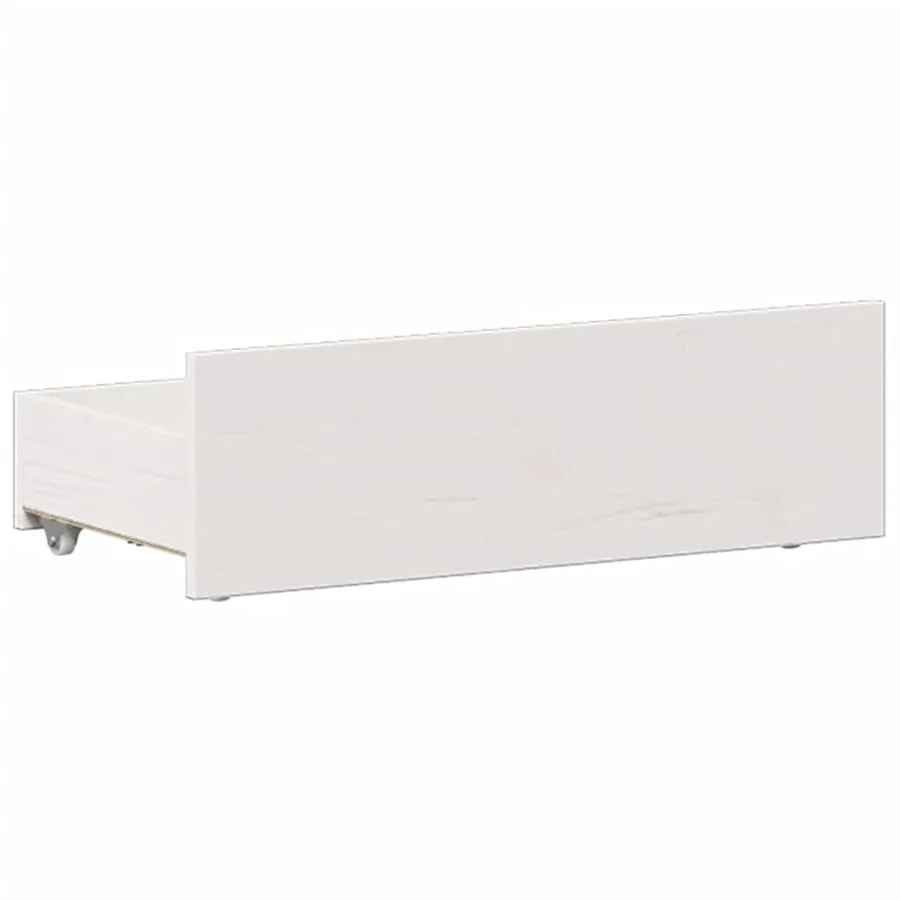 Lit bibliothèque sans matelas blanc 90x200cm bois de pin massif - 11