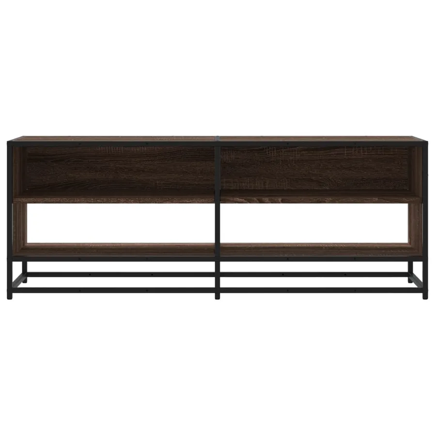 Meuble TV chêne marron 120,5x40x46cm bois d'ingénierie et métal - 4