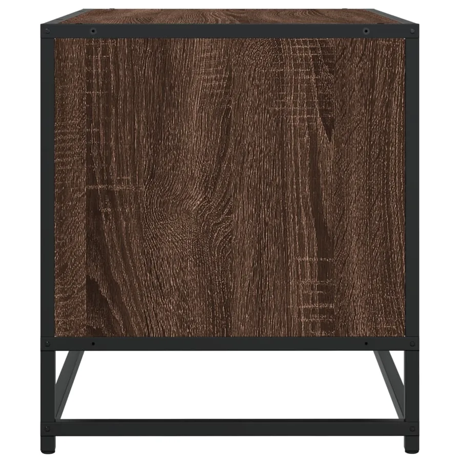 Meuble TV chêne marron 120,5x40x46cm bois d'ingénierie et métal - 6