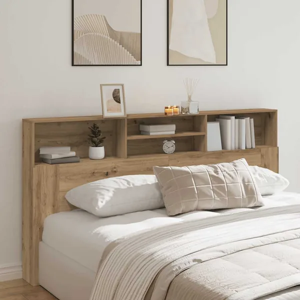 Armoire de tête de lit chêne artisanal 200x19x103,5 cm