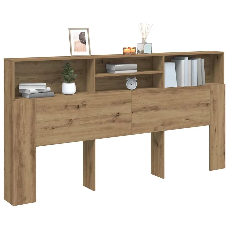 Armoire de tête de lit chêne artisanal 200x19x103,5 cm - 3