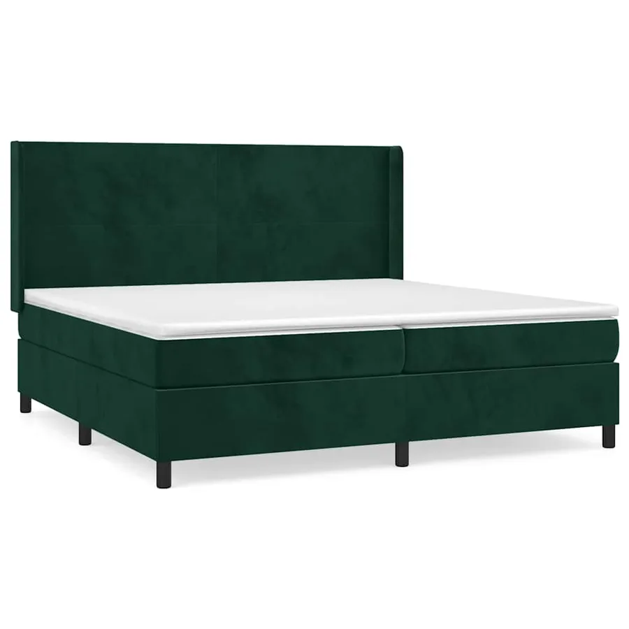 Sommier à lattes de lit et matelas Vert foncé 200x200cm Velours - 2
