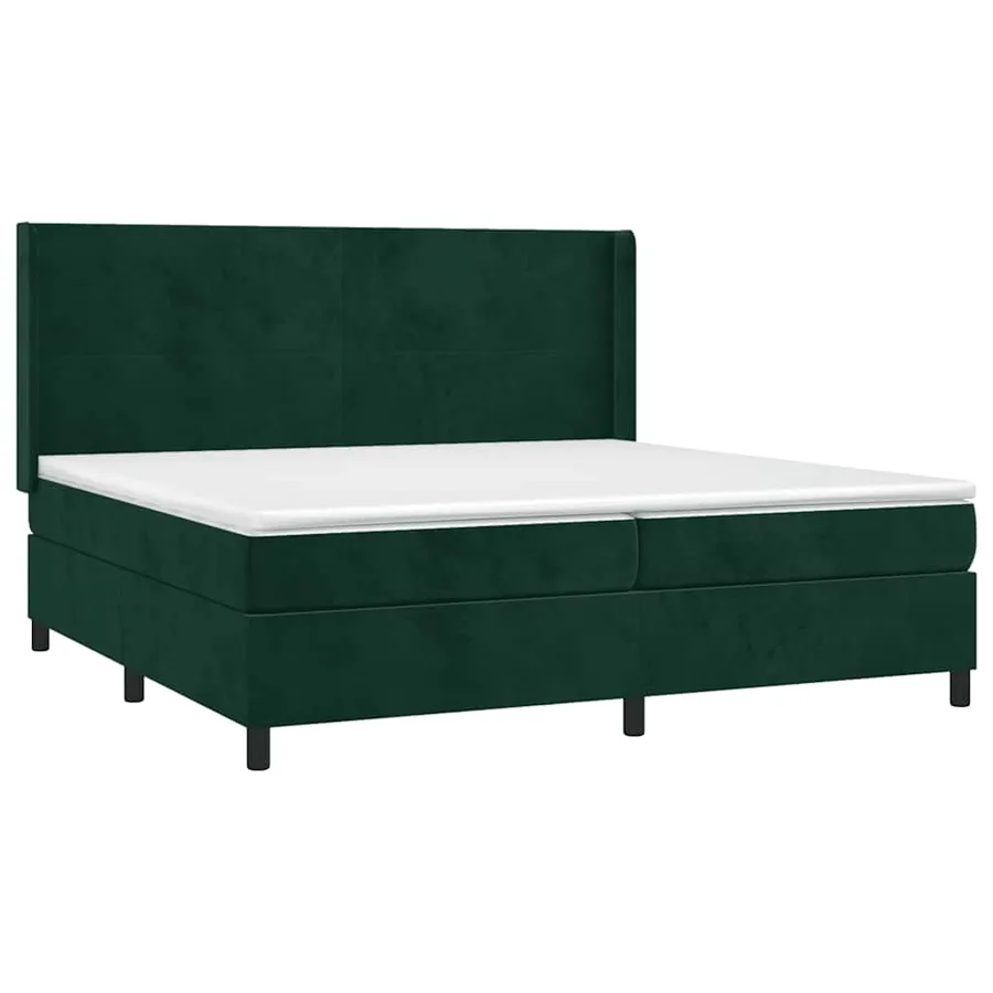 Sommier à lattes de lit et matelas Vert foncé 200x200cm Velours - 3