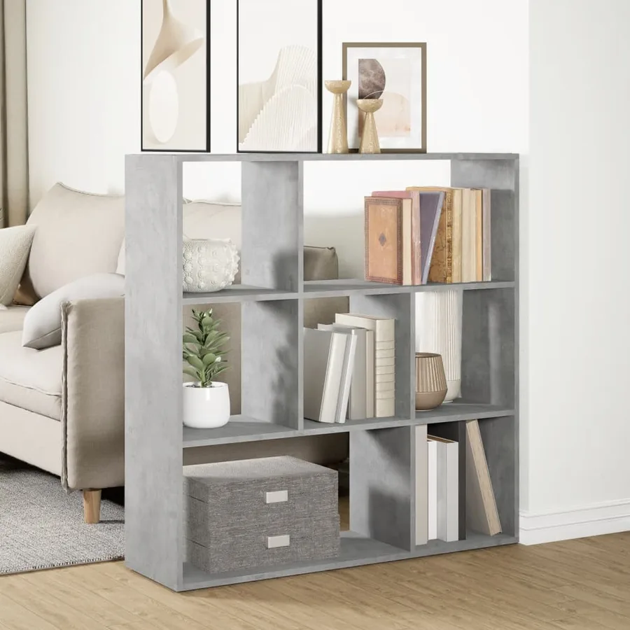 Étagère séparatrice de pièce gris béton 102x29x103,5 cm - 4