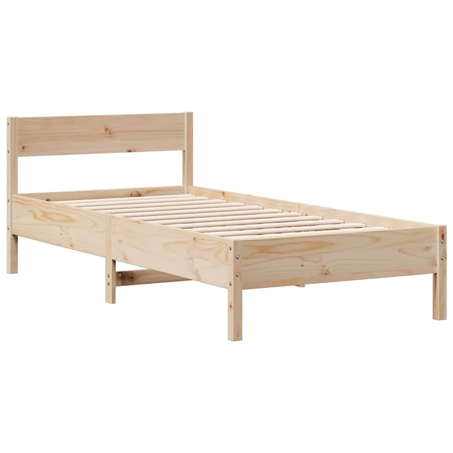 Lit bibliothèque sans matelas 90x190 cm bois de pin massif - 8