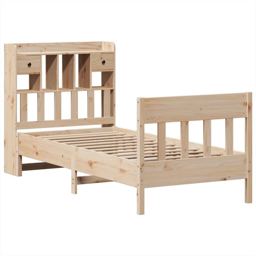 Cadre de lit sans matelas 75x190 cm bois de pin massif - 3