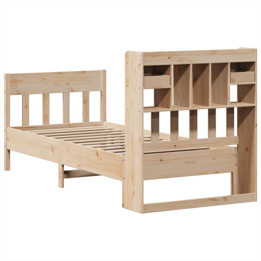 Cadre de lit sans matelas 75x190 cm bois de pin massif - 8