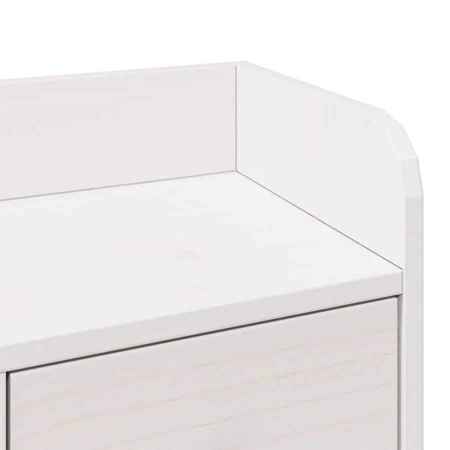 Lit bibliothèque sans matelas blanc 75x190cm bois de pin massif - 10