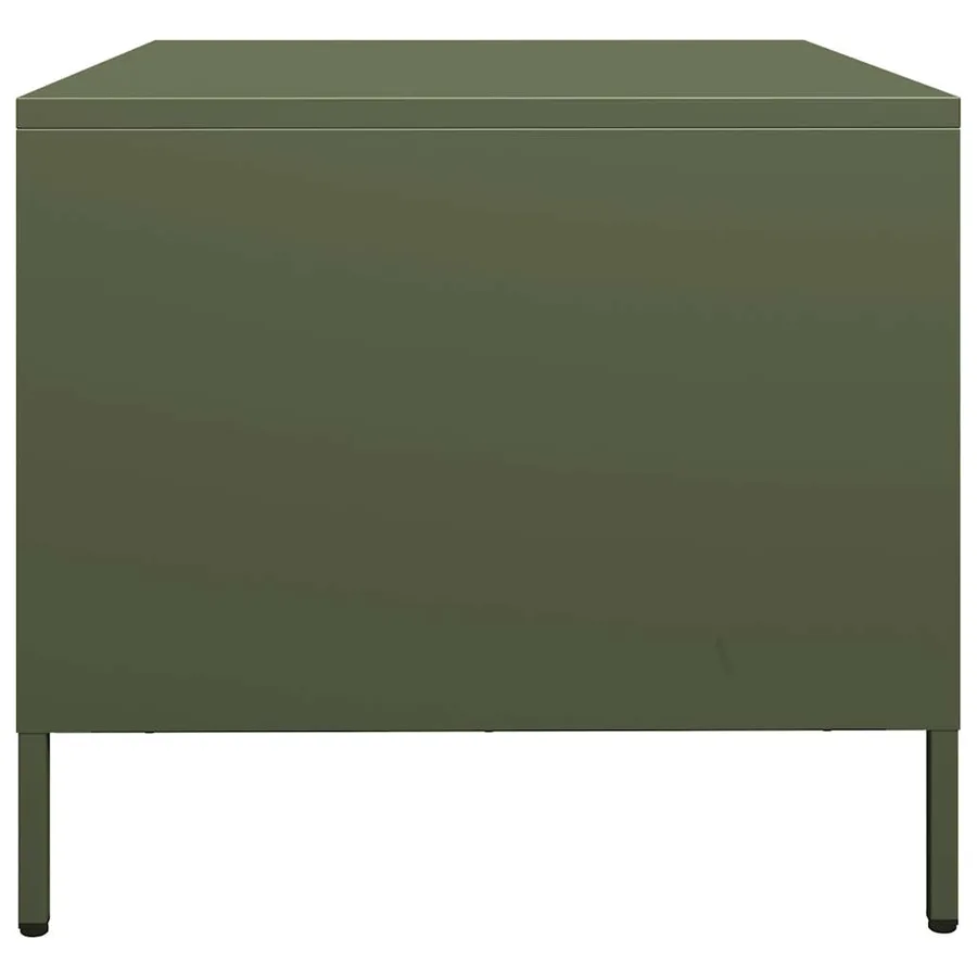 Table basse vert olive 101,5x50x43,5 cm acier laminé à froid - 6