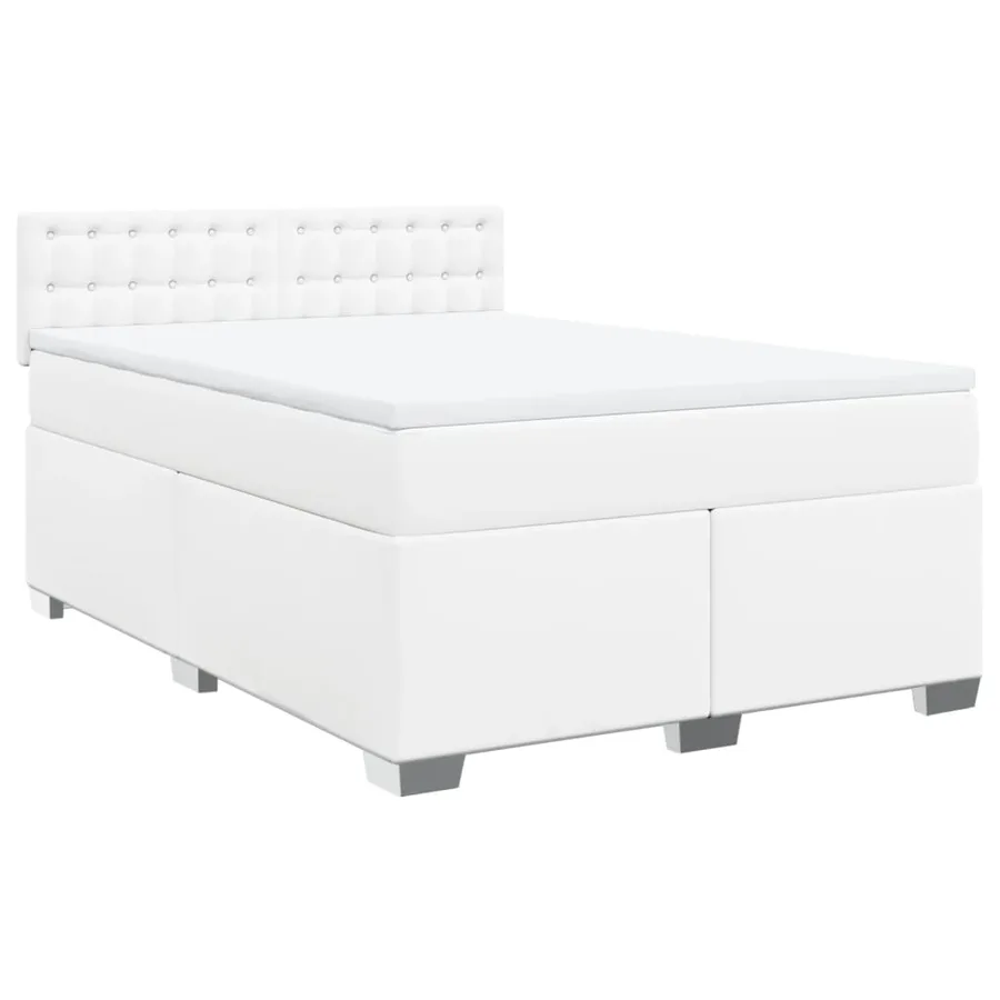 Sommier à lattes de lit avec matelas Blanc 160x200cm Similicuir - 3