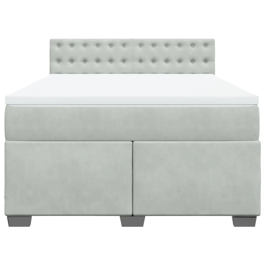 Sommier à lattes de lit et matelas Gris clair 140x200cm Velours - 6