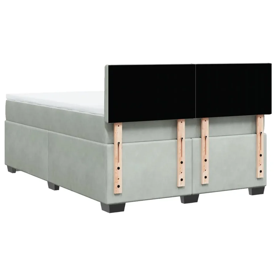 Sommier à lattes de lit et matelas Gris clair 140x200cm Velours - 8