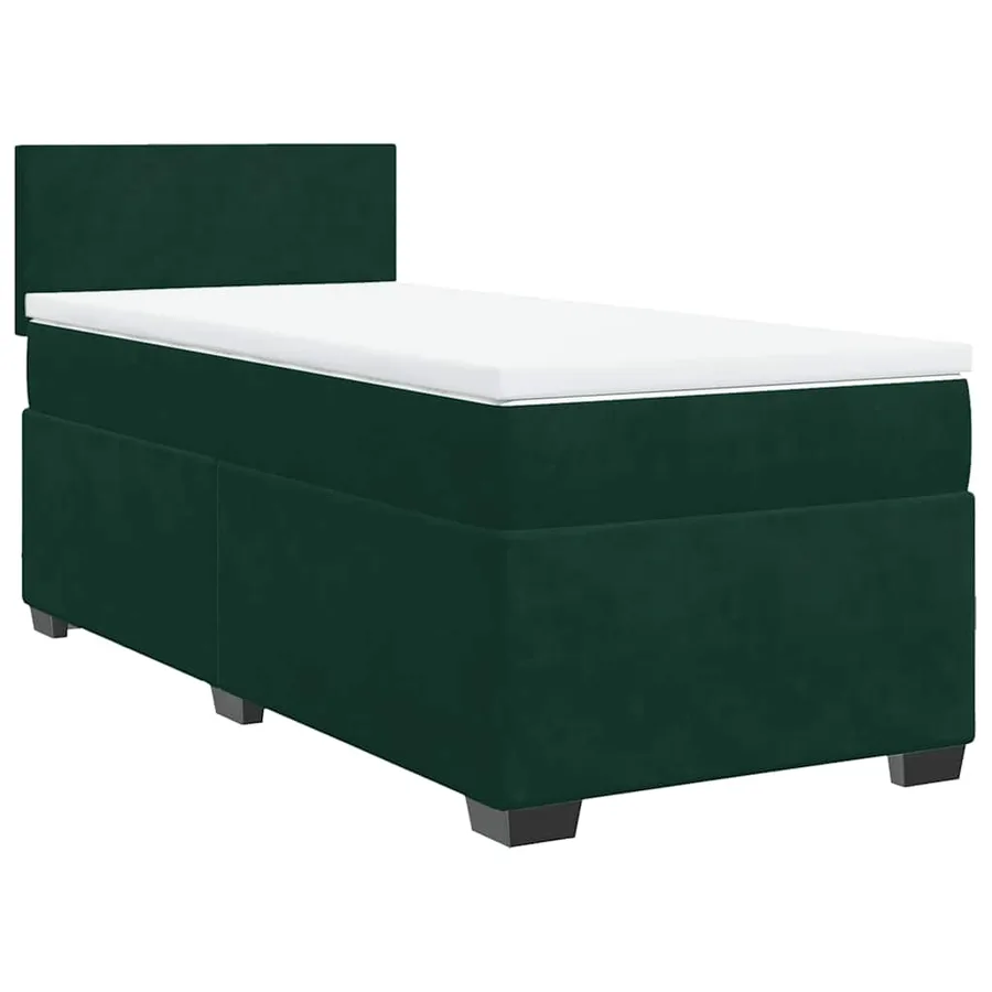 Sommier à lattes de lit avec matelas Vert foncé 90x200 cm - 2