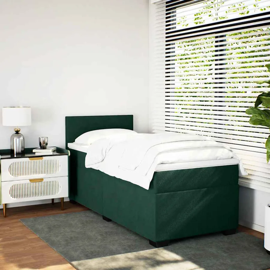 Sommier à lattes de lit avec matelas Vert foncé 90x200 cm - 3