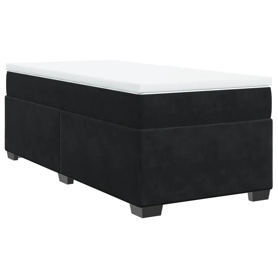 Sommier à lattes de lit avec matelas Noir 90x200 cm Velours - 2