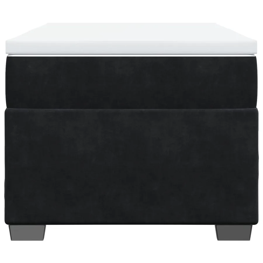 Sommier à lattes de lit avec matelas Noir 90x200 cm Velours - 4
