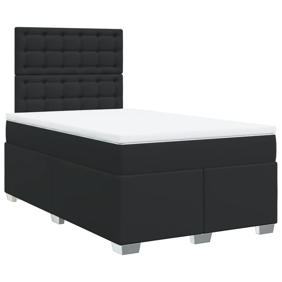 Sommier à lattes de lit matelas Noir 120x200 cm Similicuir - 2