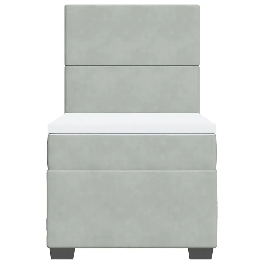 Sommier à lattes de lit et matelas Gris clair 90x200 cm Velours - 4