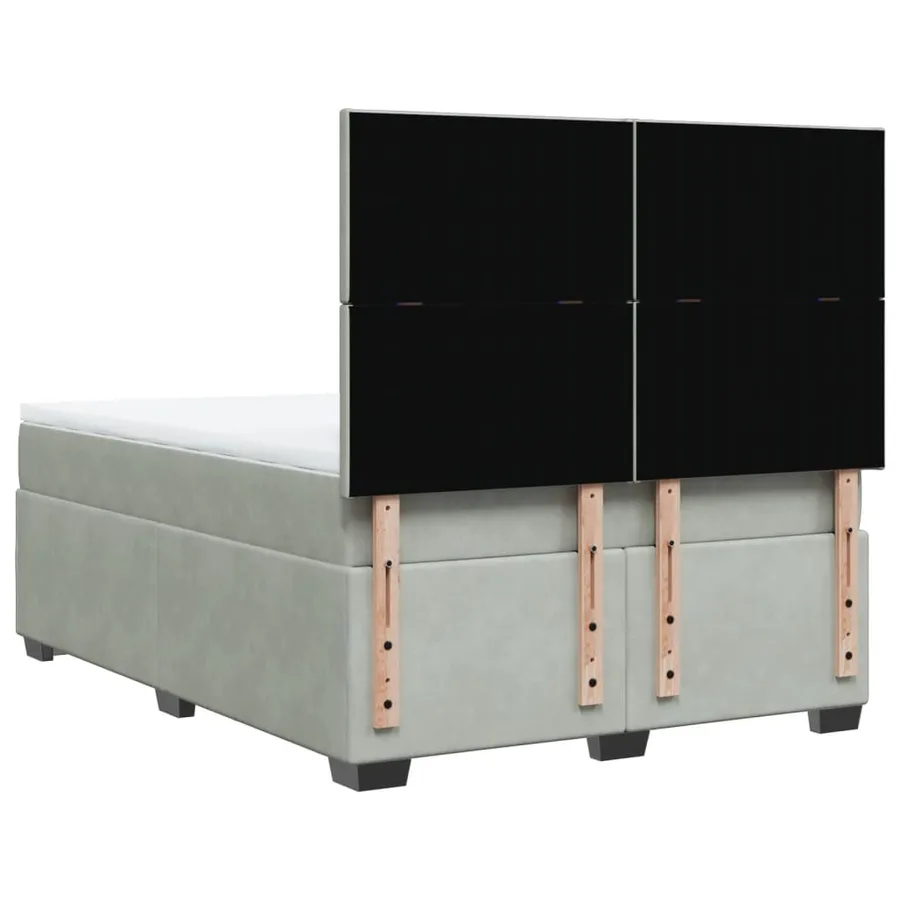 Sommier à lattes de lit et matelas Gris clair 160x200cm Velours - 10
