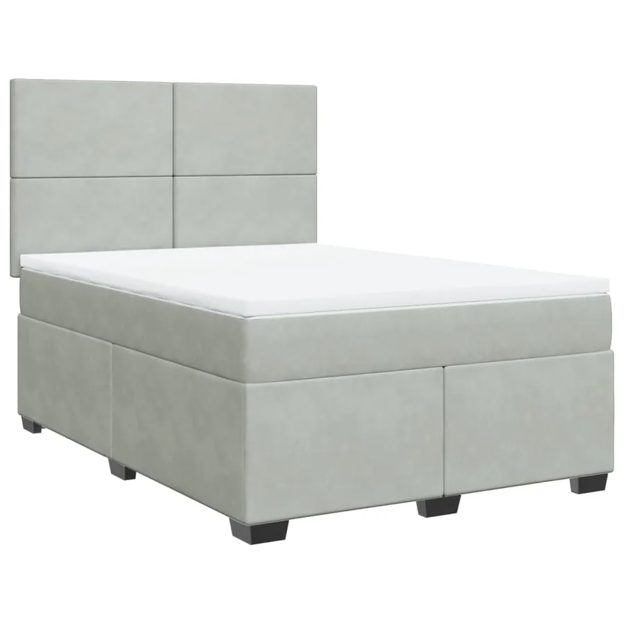 Sommier à lattes de lit et matelas Gris clair 160x200cm Velours - 2