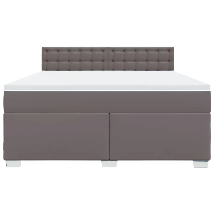 Sommier à lattes de lit avec matelas Gris 180x200 cm Similicuir - 4
