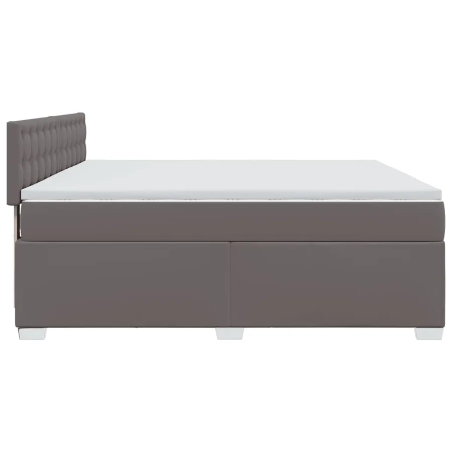 Sommier à lattes de lit avec matelas Gris 180x200 cm Similicuir - 5