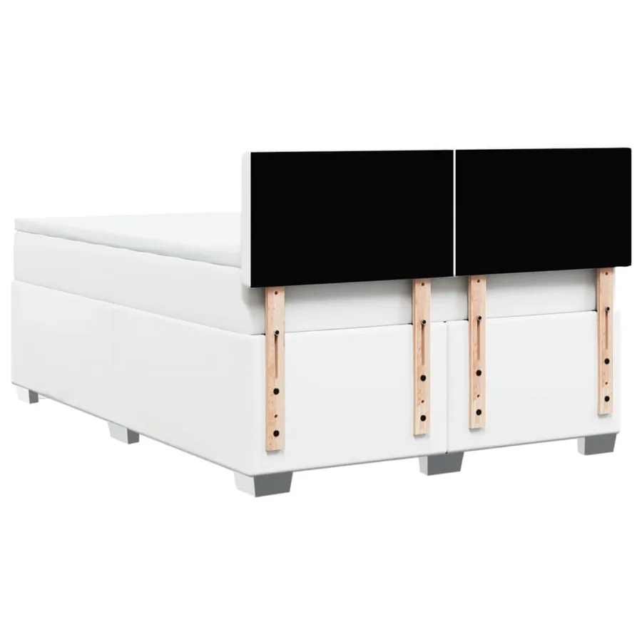Sommier à lattes de lit avec matelas Blanc 160x200cm Similicuir - 6
