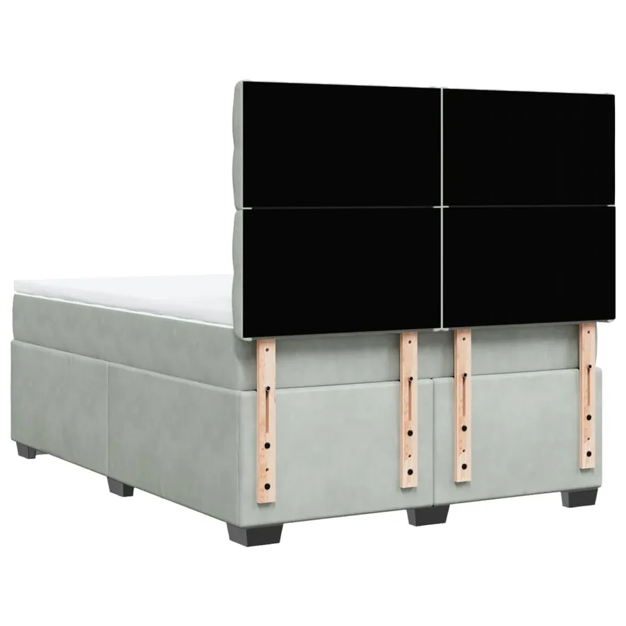 Sommier à lattes de lit et matelas Gris clair 140x200cm Velours - 10