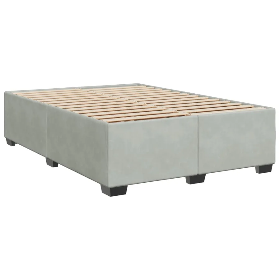 Sommier à lattes de lit et matelas Gris clair 140x200cm Velours - 5