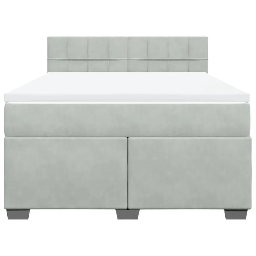 Sommier à lattes de lit et matelas Gris clair 160x200cm Velours - 4