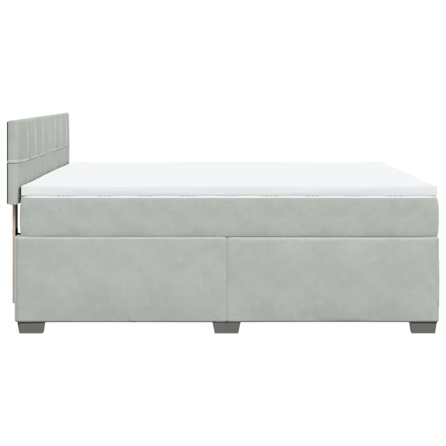 Sommier à lattes de lit et matelas Gris clair 160x200cm Velours - 9