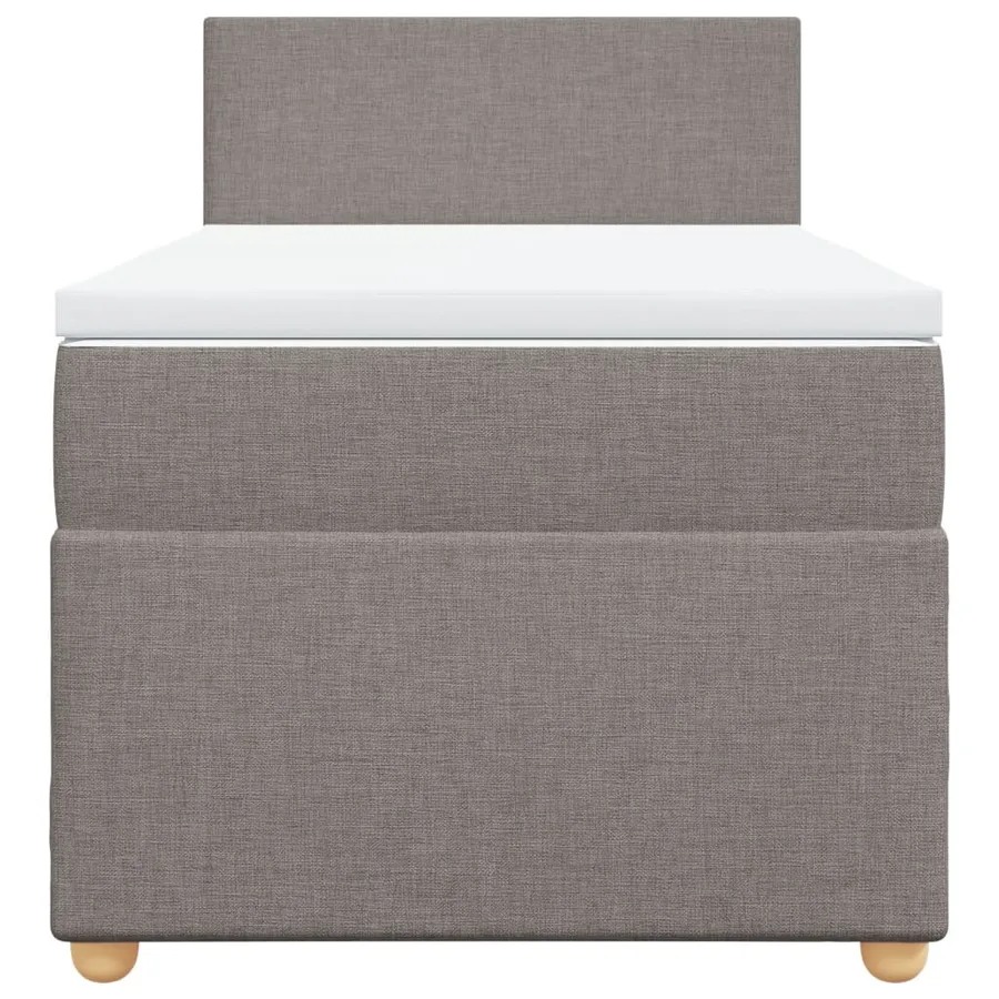 Sommier à lattes de lit avec matelas Taupe 100x200 cm Tissu - 4