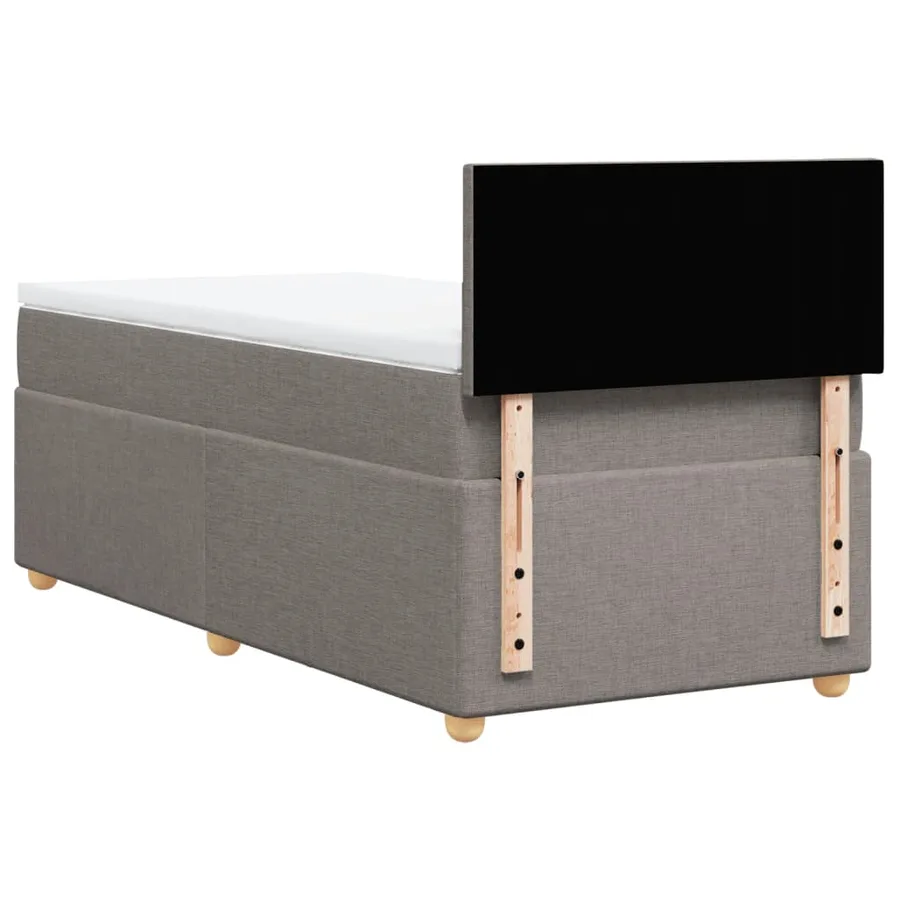 Sommier à lattes de lit avec matelas Taupe 100x200 cm Tissu - 6