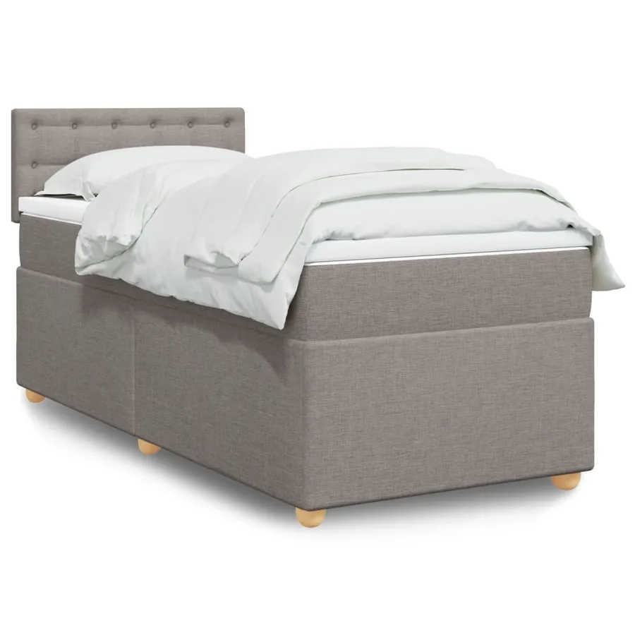 Sommier à lattes de lit avec matelas Taupe 90x200 cm Tissu - 2